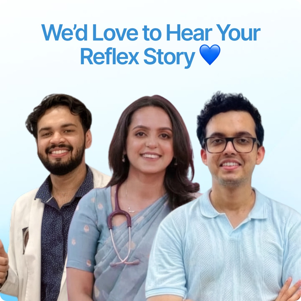 Three Reflex students under the words: We'd love to hear your Reflex story
